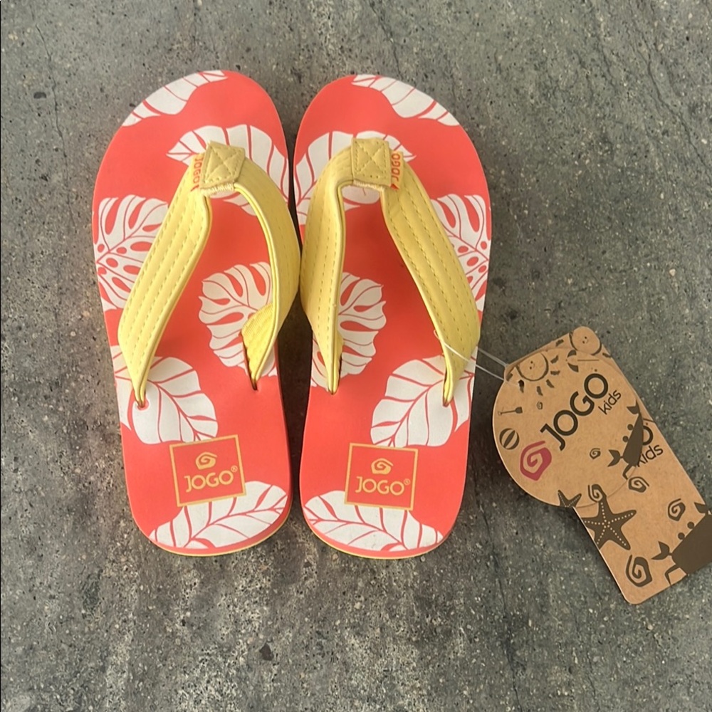 Kids Orange and Yellow Flip Flops